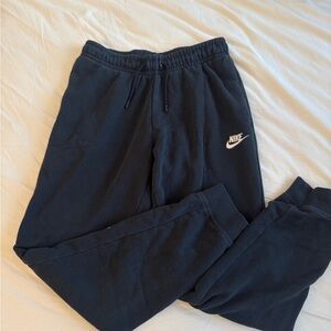 Nike Black Sweatpants with Tapered Leg and Elastic Cuffs